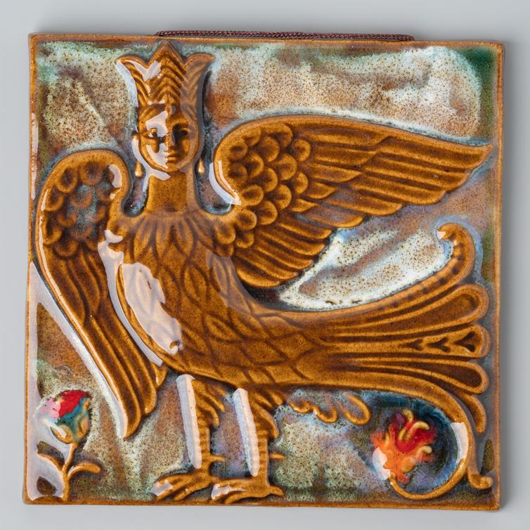 картинка Изразец ручной работы "Сирин" 1 - DishWishes.Ru