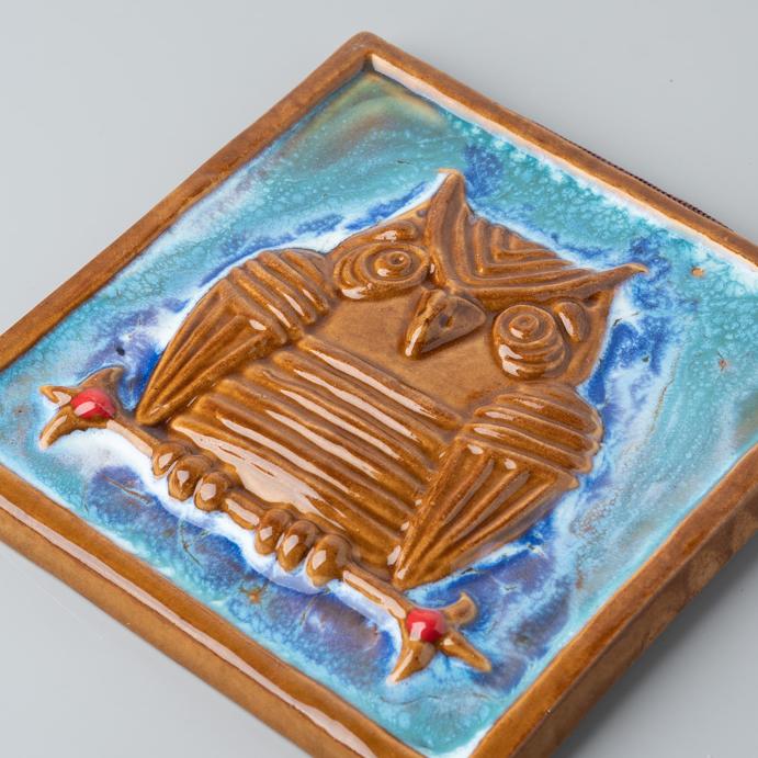 картинка Изразец ручной работы "Филин" - DishWishes.Ru