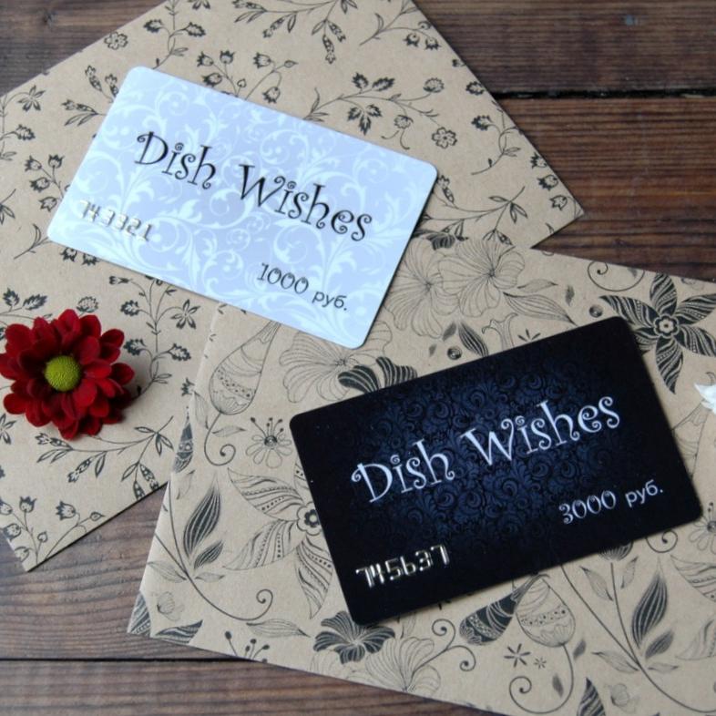 картинка Подарочный сертификат DishWishes 1000 руб. - DishWishes.Ru