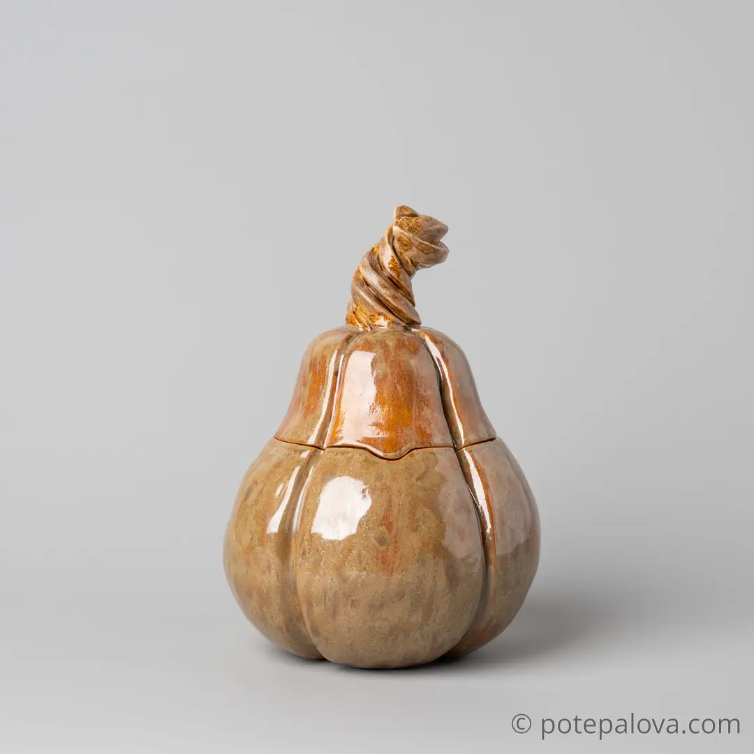 картинка Керамическая тыковка коричневая "груша" - DishWishes.Ru