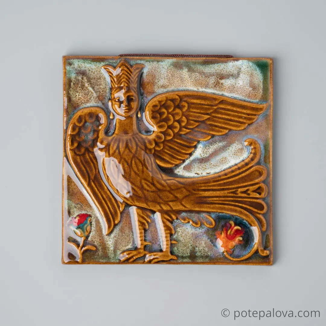 картинка Изразец ручной работы "Сирин" 1 - DishWishes.Ru