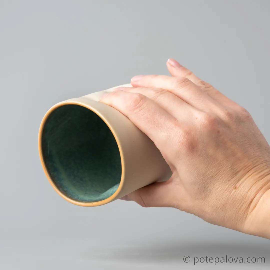 картинка Стакан для дрип-кофе с вмятинами зеленый 2 - 500 мл - DishWishes.Ru