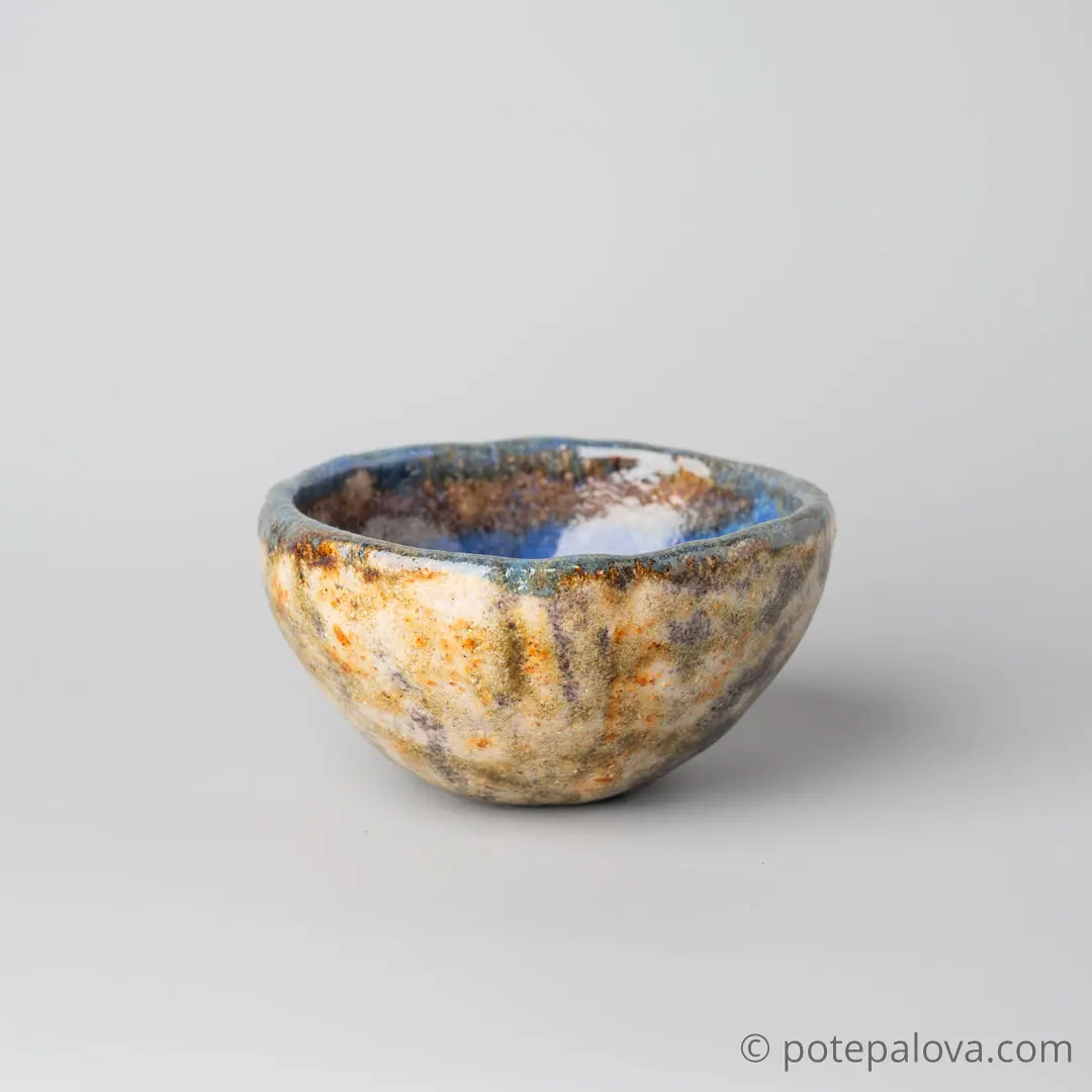 картинка Миска Niboqua средняя синяя спираль - DishWishes.Ru