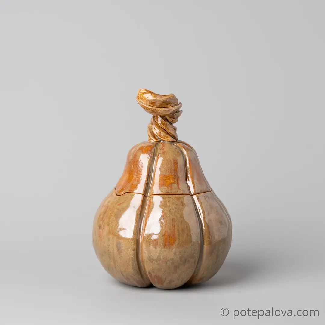 картинка Керамическая тыковка коричневая "груша" - DishWishes.Ru