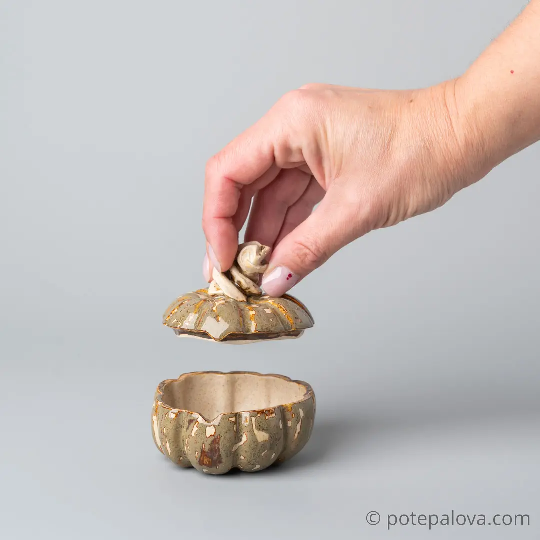 картинка Керамическая тыковка пятнистая малая - DishWishes.Ru