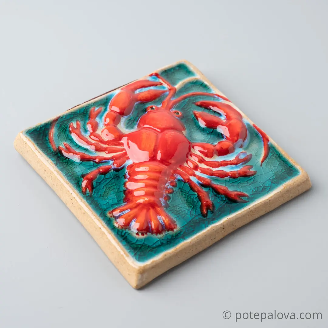 картинка Изразец ручной работы "Рак" - DishWishes.Ru