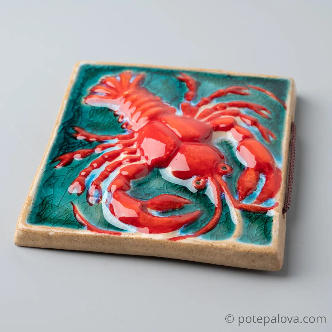 картинка Изразец ручной работы "Рак" - DishWishes.Ru