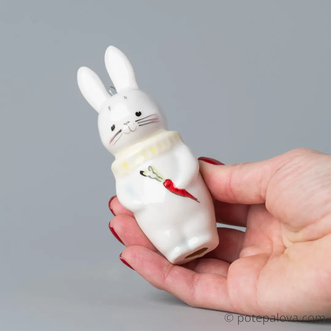 картинка Фарфоровая игрушка "Зайчик в жабо" 2 - DishWishes.Ru