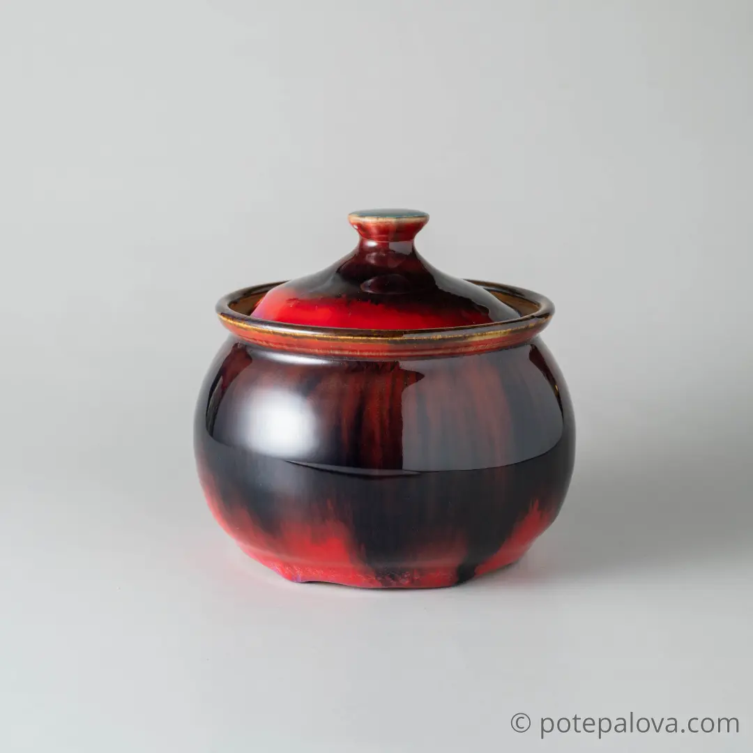 картинка Сахарница Юрия Пересады красная - DishWishes.Ru
