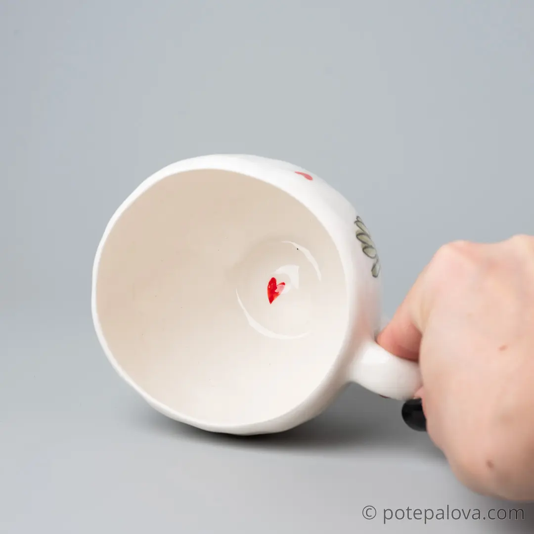 картинка Чашка с котиком и цветком - DishWishes.Ru