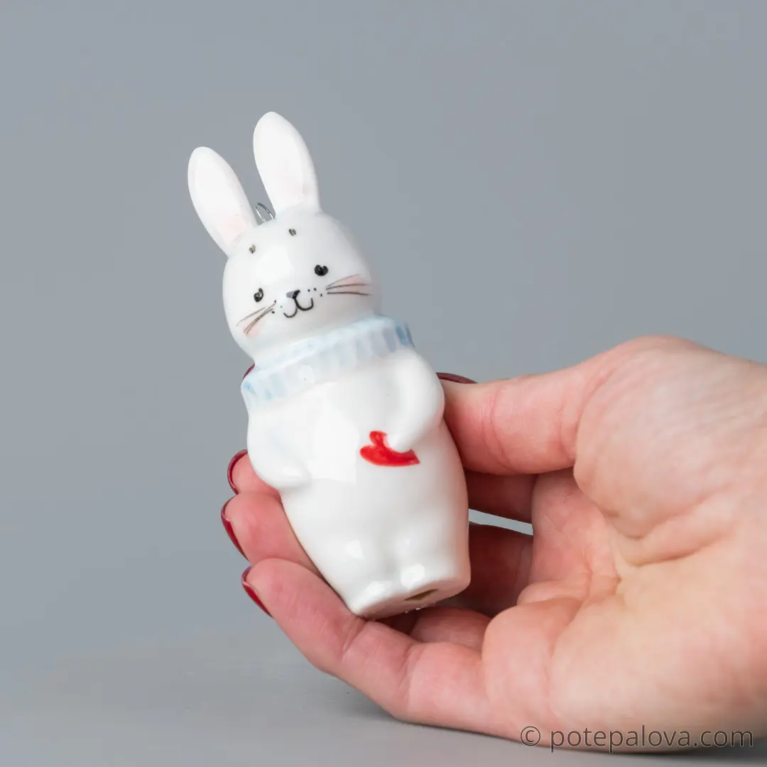 картинка Фарфоровая игрушка "Зайчик в жабо" 6  - DishWishes.Ru