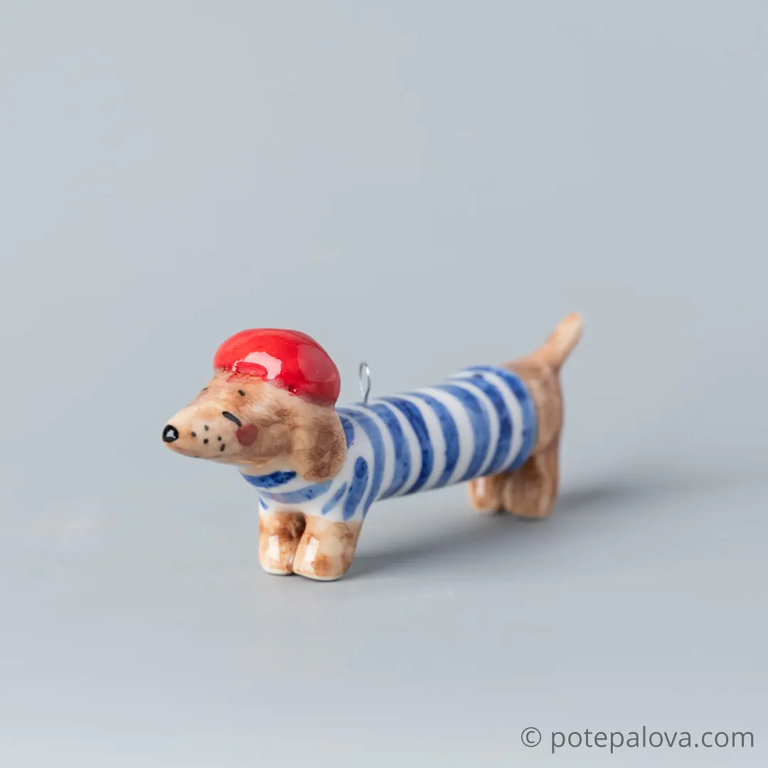 картинка Фарфоровая игрушка "Такса" 1 - DishWishes.Ru