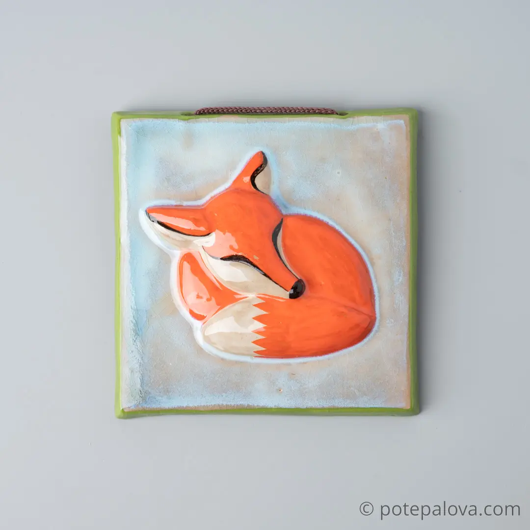 картинка Изразец ручной работы "Лисенок" 1 - DishWishes.Ru