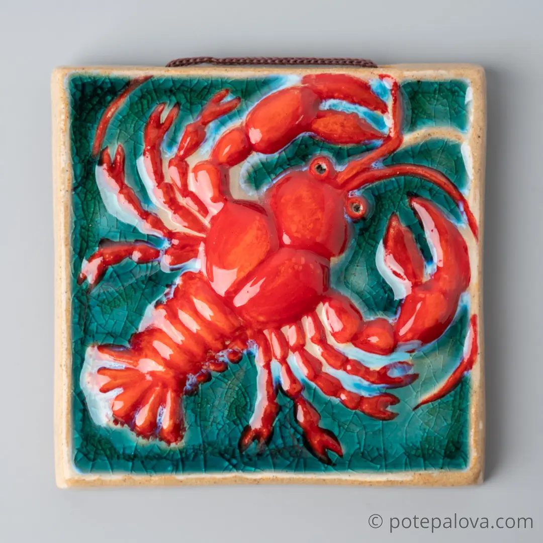 картинка Изразец ручной работы "Рак" - DishWishes.Ru