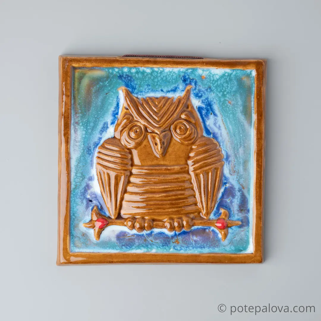 картинка Изразец ручной работы "Филин" - DishWishes.Ru