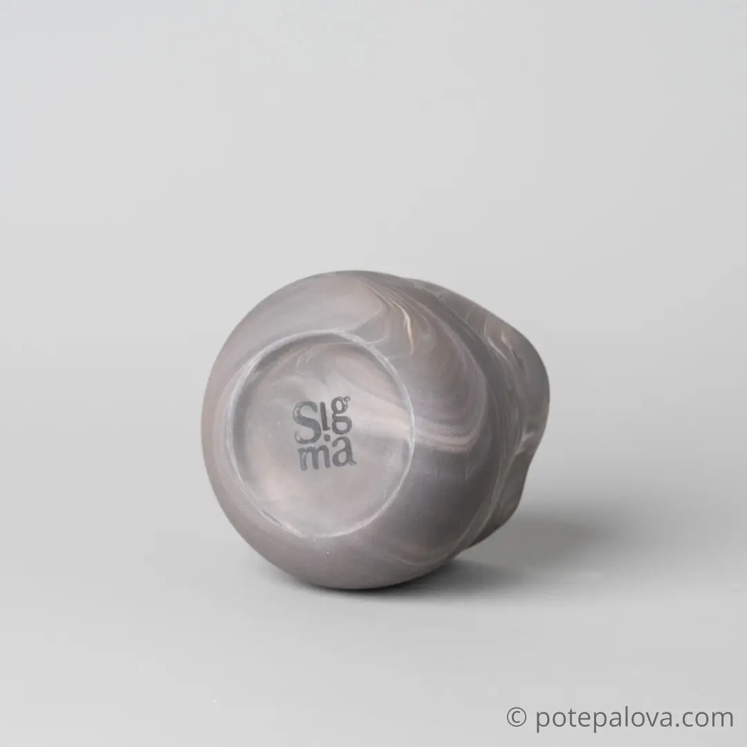 картинка Стакан фарфоровый малый Sigma "Бежевый мрамор" 190 мл - 3 - DishWishes.Ru