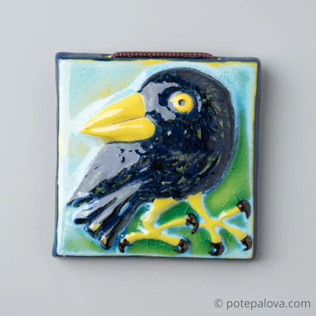 картинка Керамический изразец "Птичка" 2 - DishWishes.Ru