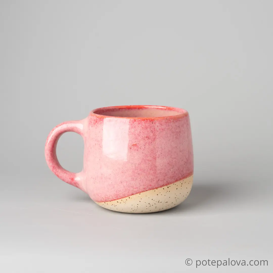 картинка Кружка гончарная Sigma розовая "Груша" 2 - 420 мл - DishWishes.Ru