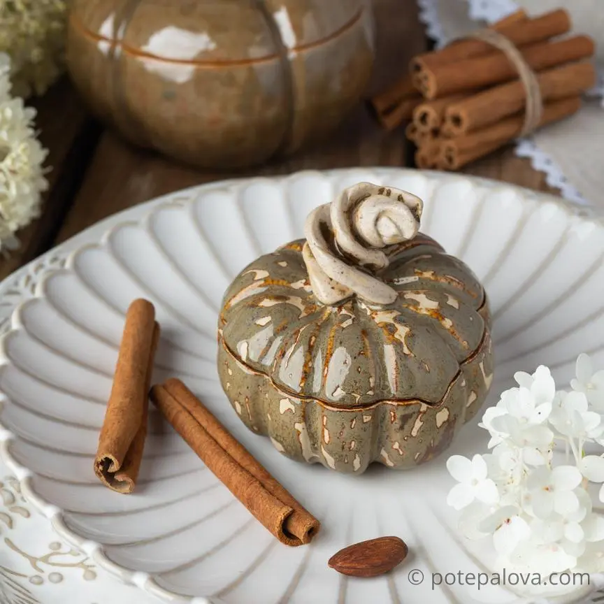 картинка Керамическая тыковка пятнистая малая - DishWishes.Ru