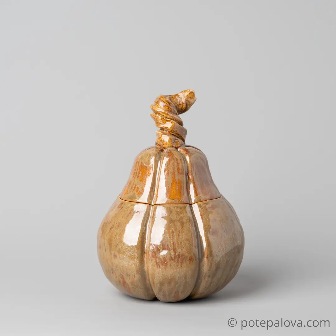 картинка Керамическая тыковка коричневая "груша" - DishWishes.Ru