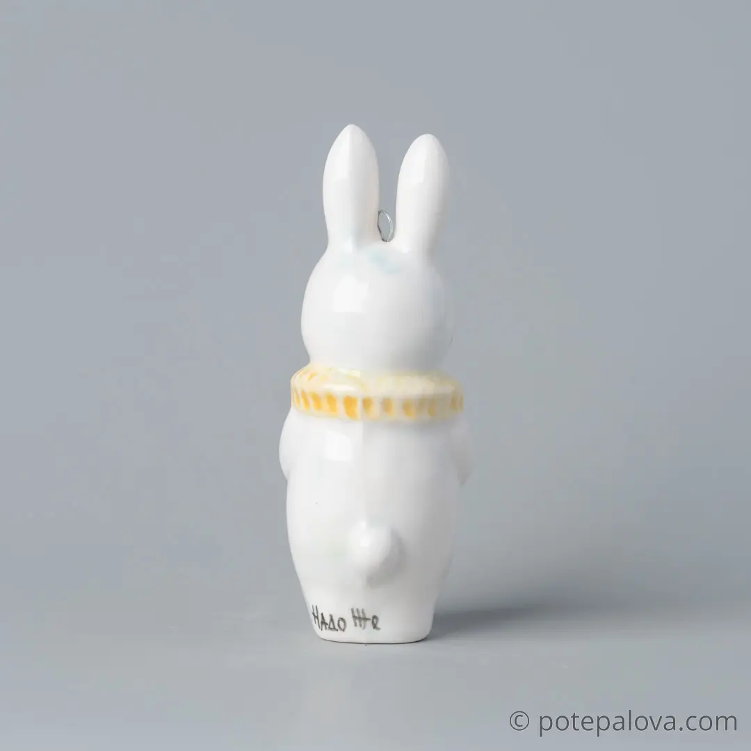 картинка Фарфоровая игрушка "Зайчик в жабо" 4 - DishWishes.Ru