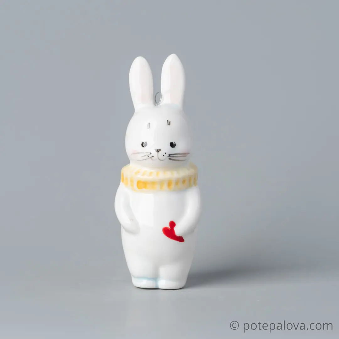картинка Фарфоровая игрушка "Зайчик в жабо" 4 - DishWishes.Ru