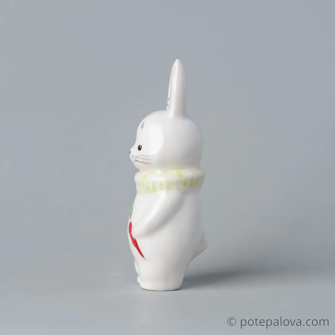 картинка Фарфоровая игрушка "Зайчик в жабо" 3 - DishWishes.Ru