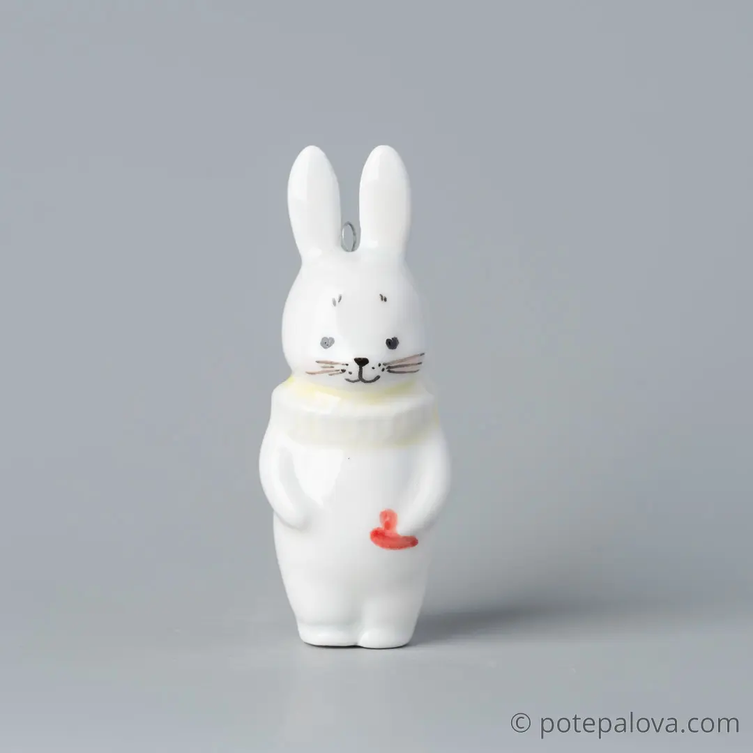 картинка Фарфоровая игрушка "Зайчик в жабо" 5 - DishWishes.Ru