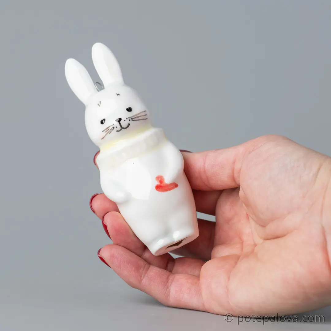 картинка Фарфоровая игрушка "Зайчик в жабо" 5 - DishWishes.Ru