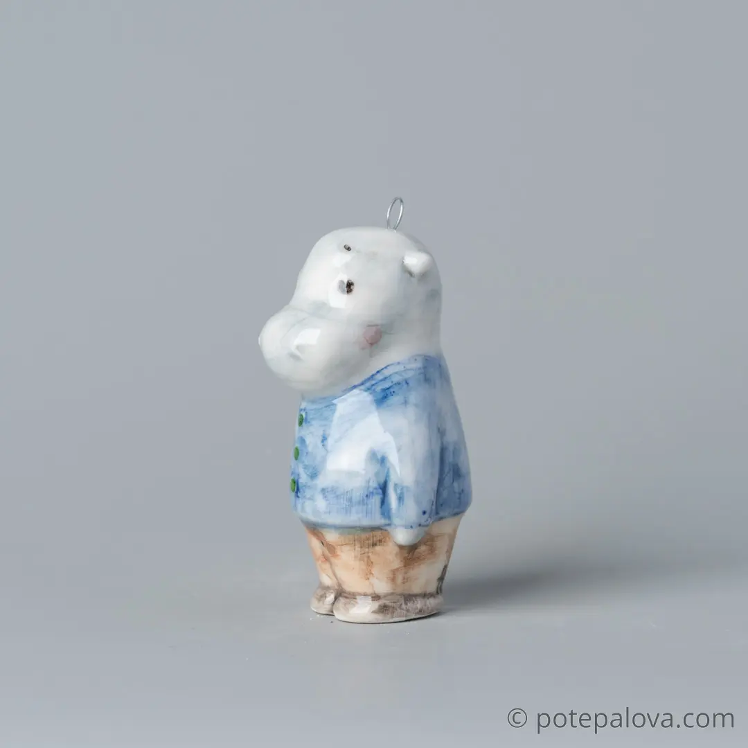 картинка Фарфоровая игрушка "Бегемотик" 3 - DishWishes.Ru