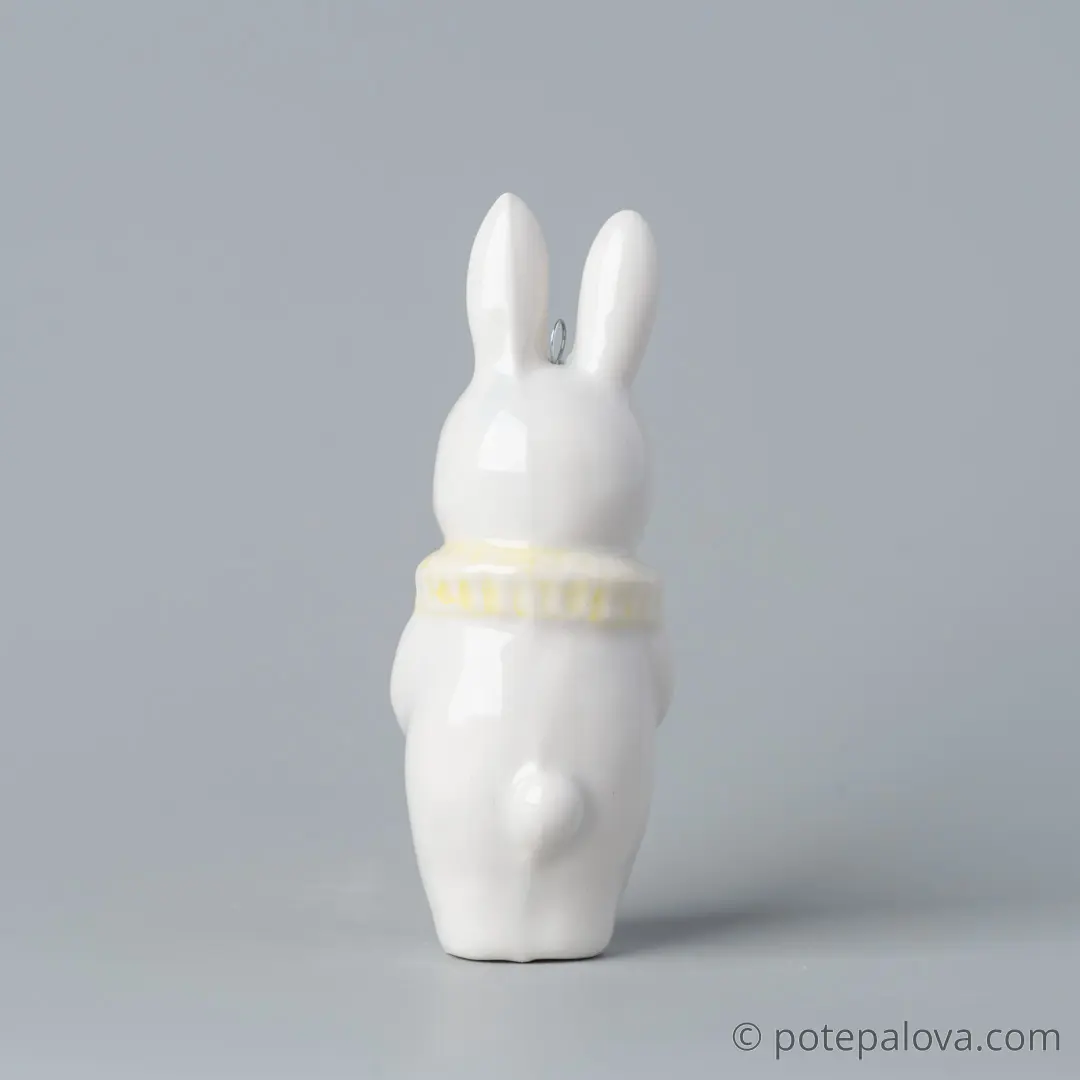 картинка Фарфоровая игрушка "Зайчик в жабо" 2 - DishWishes.Ru