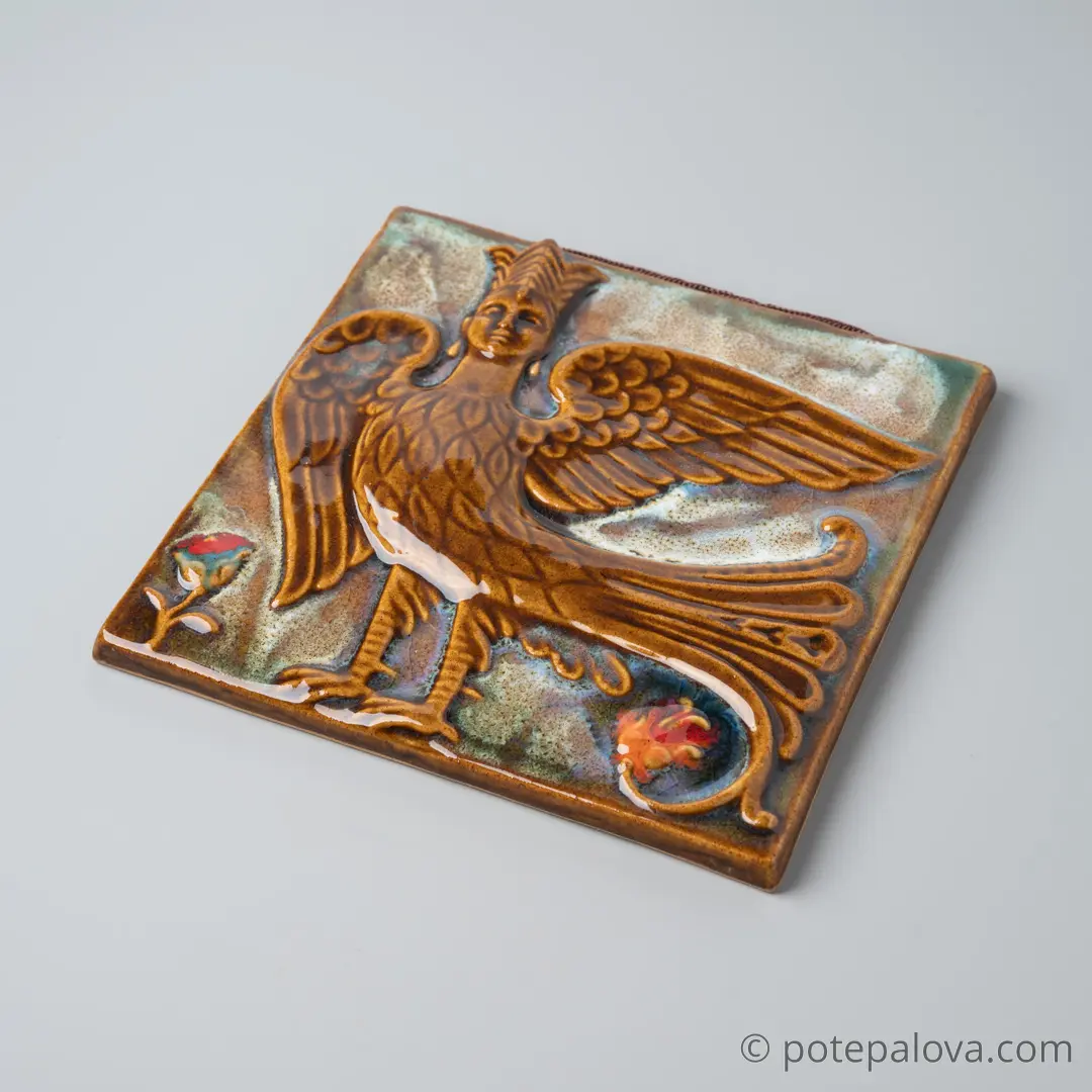 картинка Изразец ручной работы "Сирин" 1 - DishWishes.Ru