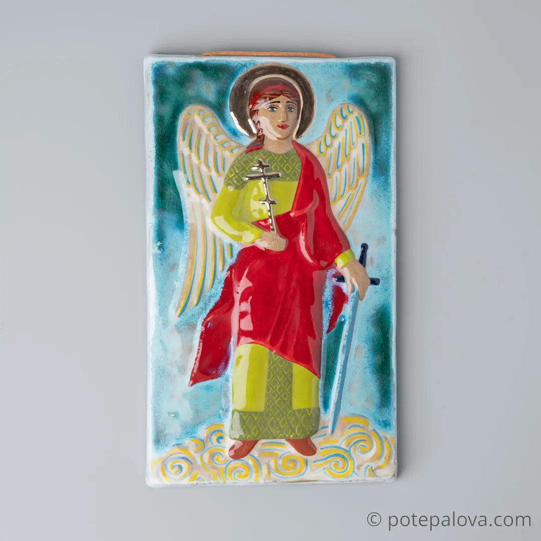 картинка Изразец ручной работы "Ангел Хранитель" - DishWishes.Ru