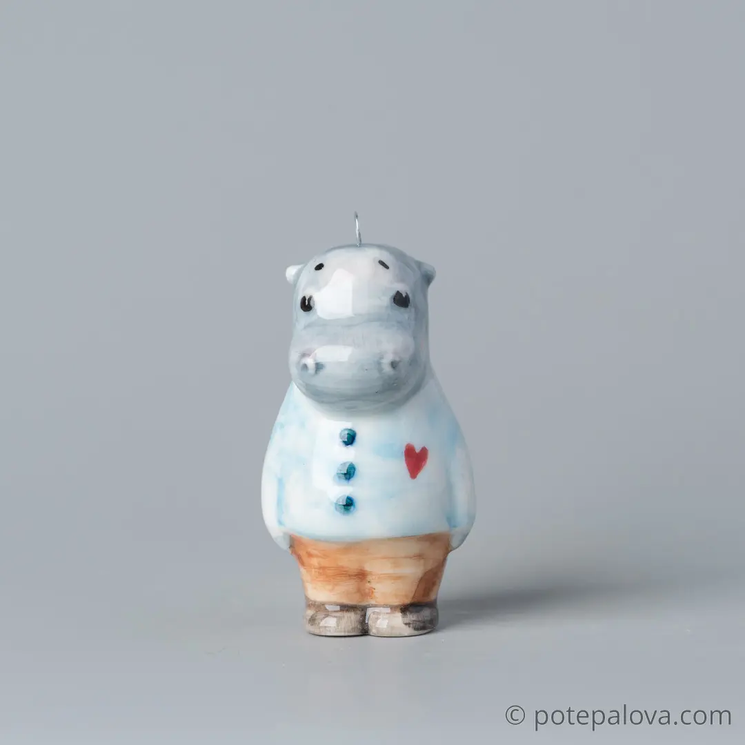 картинка Фарфоровая игрушка "Бегемотик" 1 - DishWishes.Ru