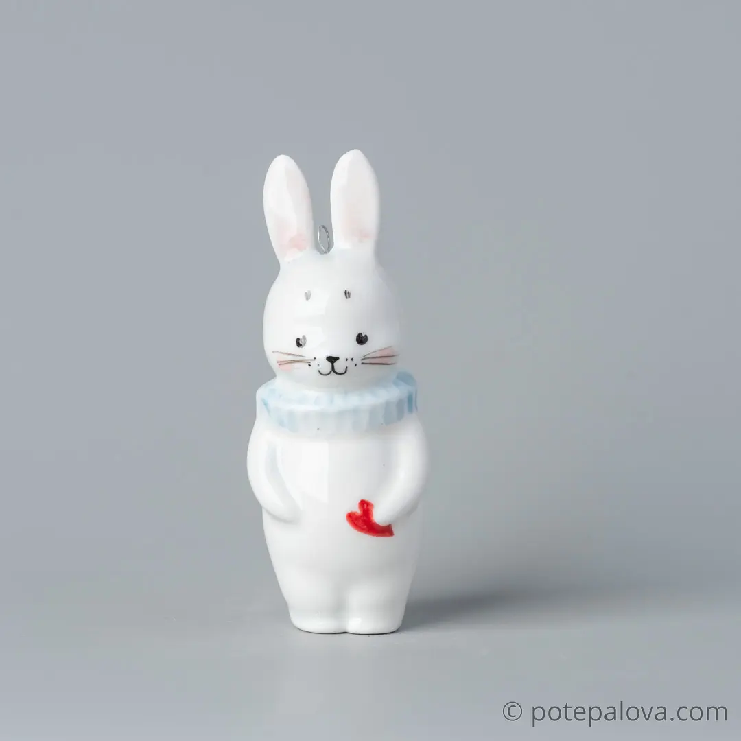 картинка Фарфоровая игрушка "Зайчик в жабо" 6  - DishWishes.Ru