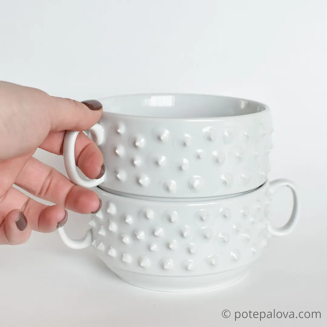картинка Белая супница с шипами - DishWishes.Ru